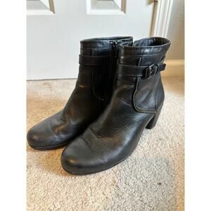 Ecco Women’s Leather Touch Mid-Booties in Black Size 9/9.5/EU 40